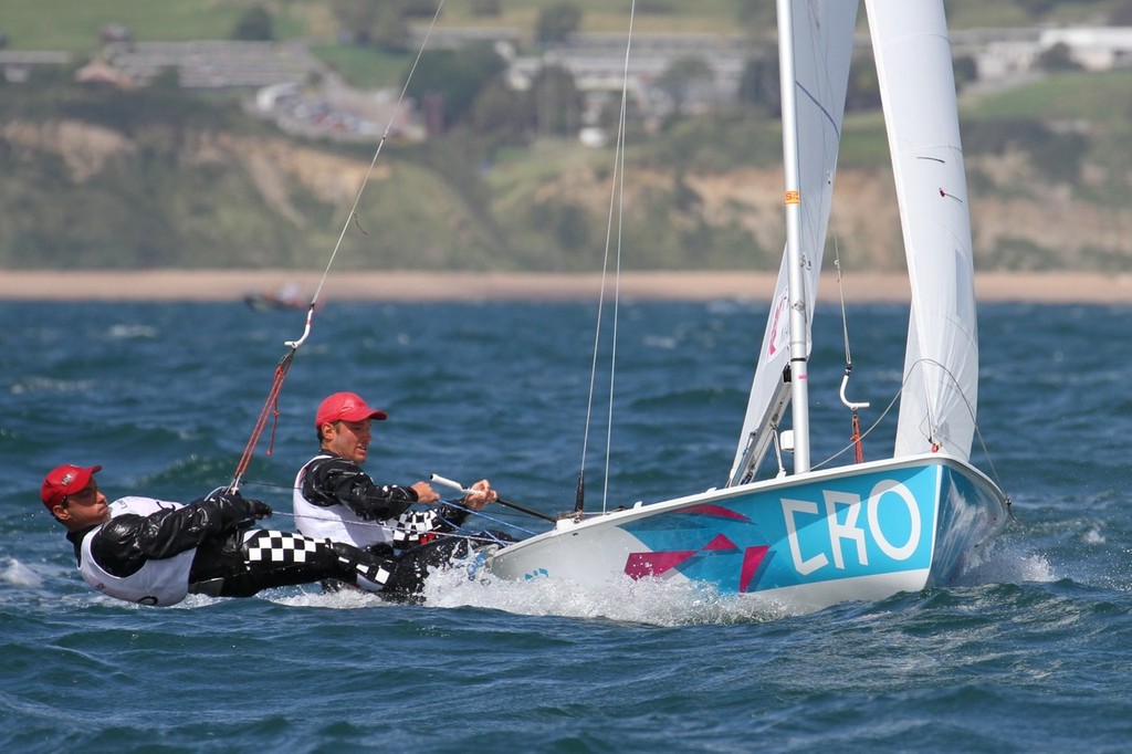 Croatia about to round the top mark Day 9 2012 Olympic Regatta, Weymouth © Richard Gladwell www.photosport.co.nz